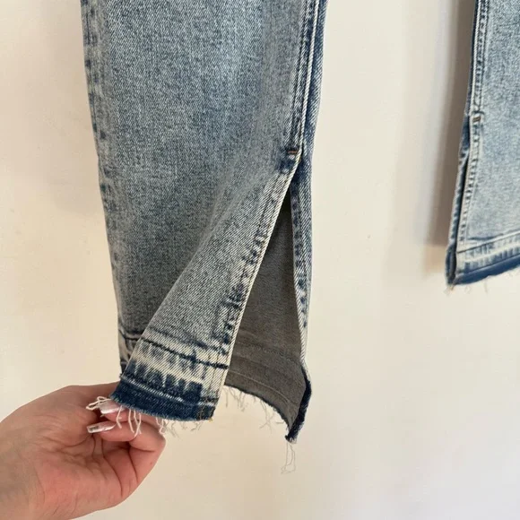 Re/Done Split Hem Bootcut Blue Jeans - Picture 4 of 7